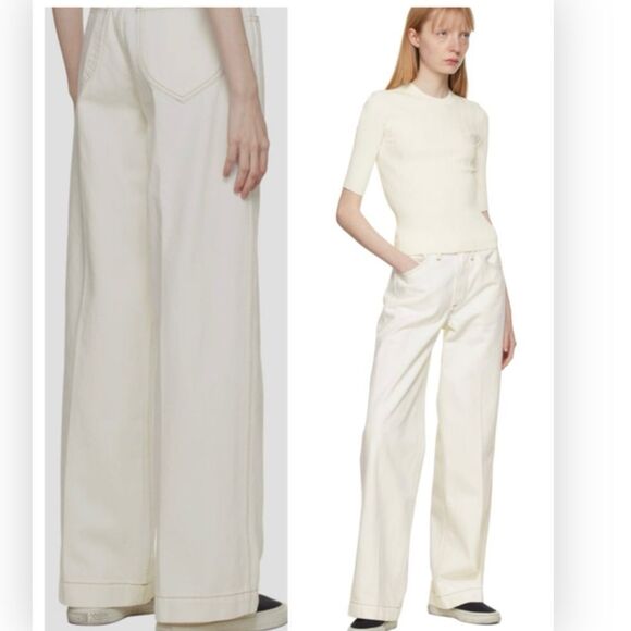 Frame Le Italien Wide Leg Jeans in Blanc at Nordstrom NWT$360